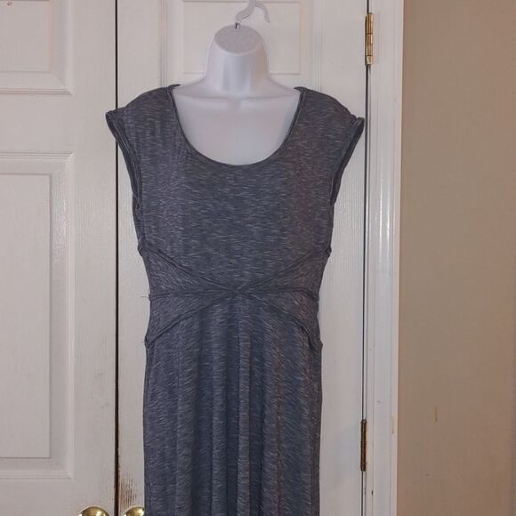 Max Studio blue and white  super soft spring summer beach graduation dress Sz L - Picture 3 of 5
